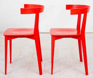 Scandinavian Modern Red Side Chairs, 2 (8920566956339)