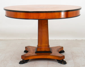 Biedermeier Style Part Ebonized Burl Center Table (8920566858035)