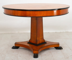 Biedermeier Style Part Ebonized Burl Center Table (8920566858035)