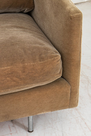 Knoll Style Sage Green Velvet Upholstered Sofa (8920567251251)