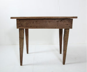 Late 19th C. Rustic Oak Side Table with Drawer (8278042542387)