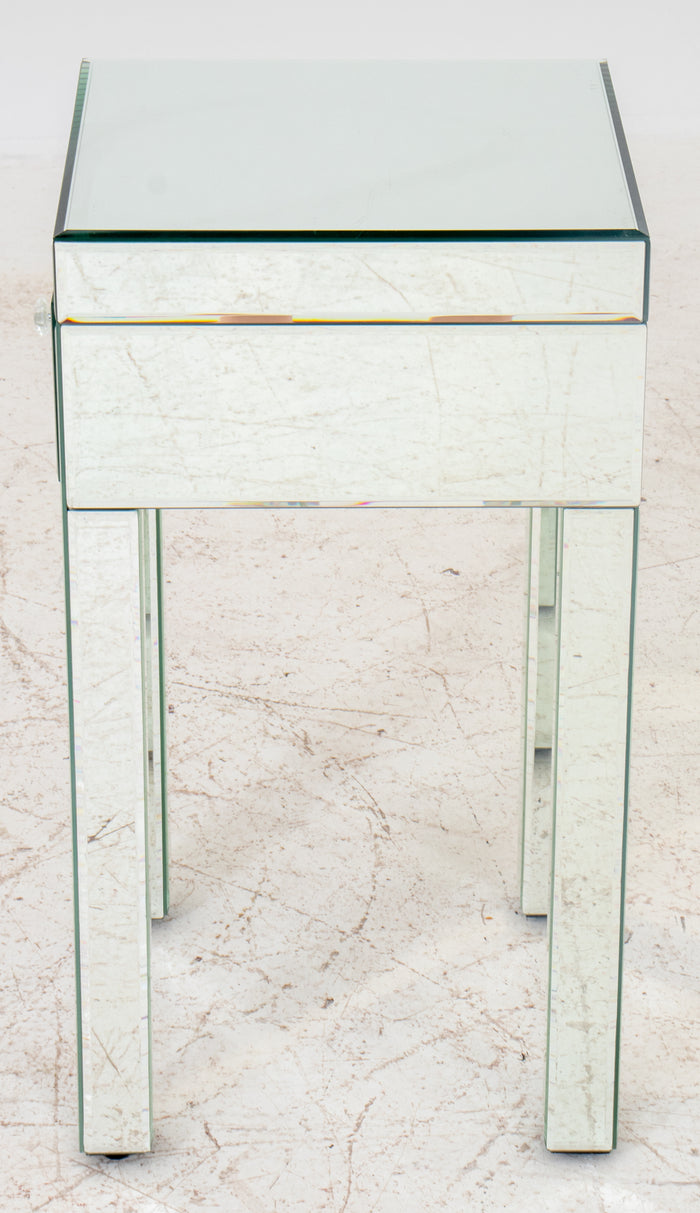 Mirrored Side Table With One Drawer