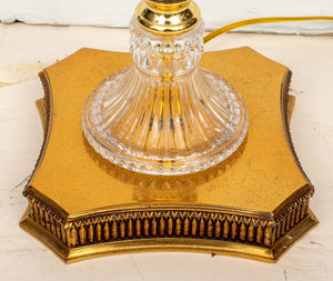 Hollywood Regency Glass & Gold-Tone Metal Lamp (8920564760883)