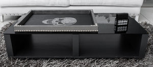 Modern Minimalist Glass-Topped Coffee Table (8920561254707)