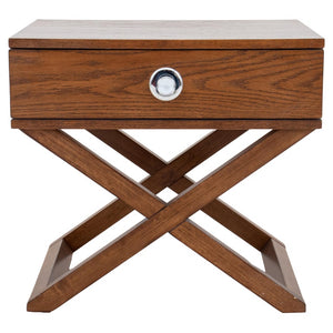 Campaign Style Wooden Nightstand (8920559518003)