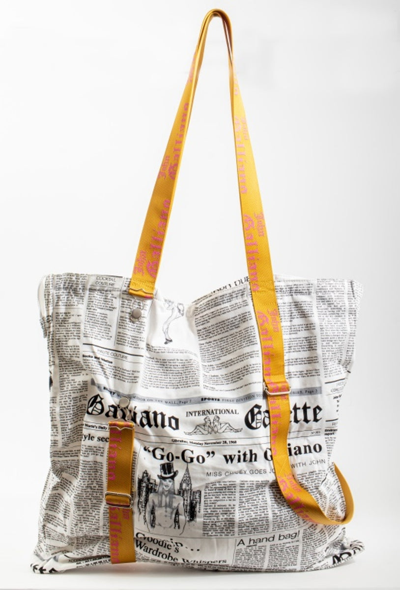 John Galliano Newsprint Oversized Bag – Showplace