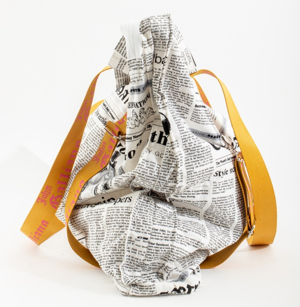 John Galliano Newsprint Oversized Bag – Showplace