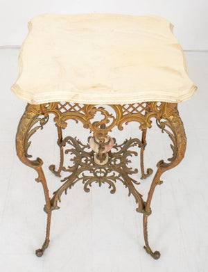 Victorian Marble Topped Gilt Metal Table (8878884487475)