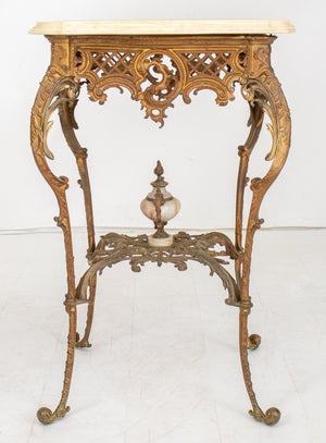 Victorian Marble Topped Gilt Metal Table (8878884487475)