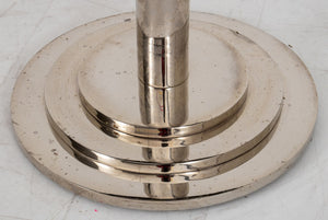 Art Deco Skyscraper Chrome Metal Marble Top Table (8467876839731)