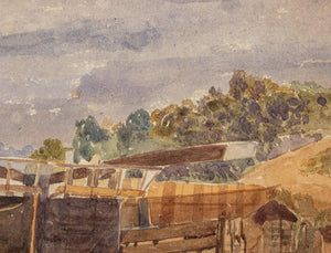 H.E. "Old Windsor Lock" Watercolor on Paper, 1870 (8928889667891)