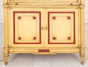 Louis XVI Style Red White Painted Armoire Cabinet (8905426075955)