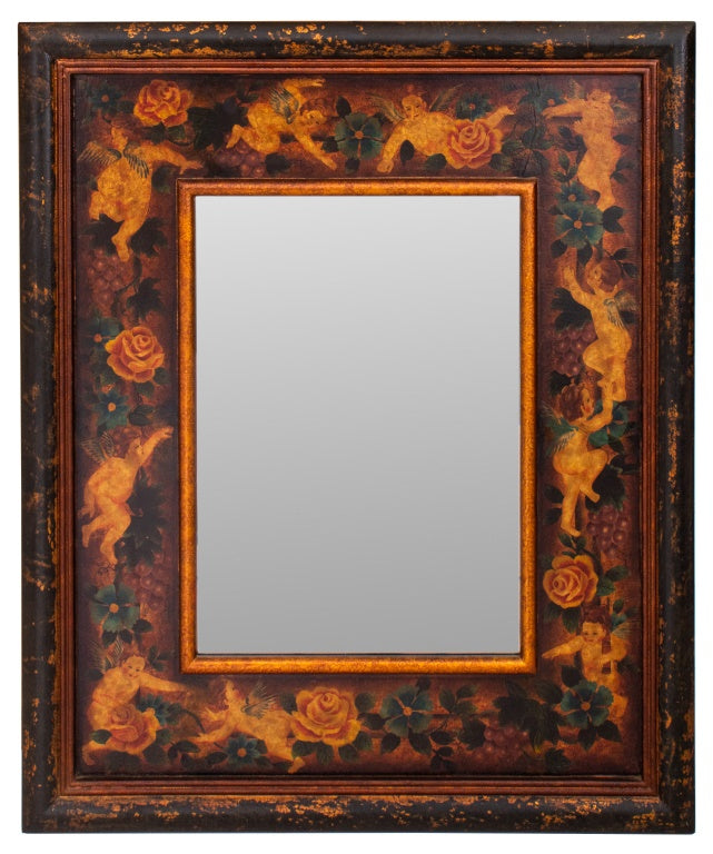 Decoupage Decorative Cherub Mirror, 20th C