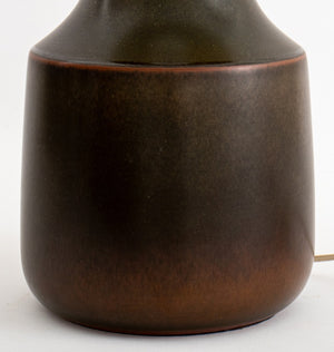 Mid-Century Modern Matte Green Ceramic Vase Lamp (8924892954931)