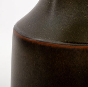 Mid-Century Modern Matte Green Ceramic Vase Lamp (8924892954931)