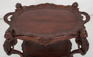 Baroque Revival Walnut 2-Tiered Serving Table (8948188315955)