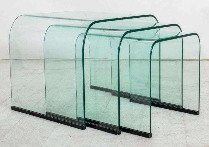 Pace Collection Waterfall Glass Tables by Fiam, 3