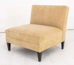 Modern Velvet Upholstered Slipper Chairs, Pair (8962717188403)