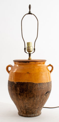 French Terracotta Confit Pot Lamp