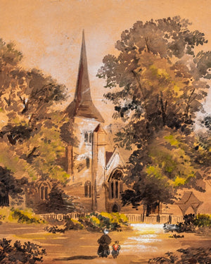After Samuel Read "A Country Church", Watercolor (8939009933619)