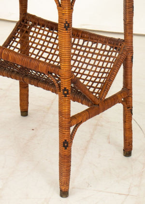 Aesthetic Movement Woven Bamboo Occasional Table (8945691197747)
