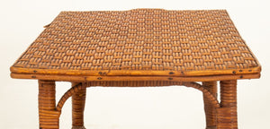 Aesthetic Movement Woven Bamboo Occasional Table (8945691197747)