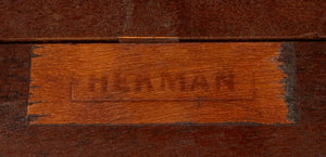 Hekman Ebonized Wood Leather Top Pedestal Table (9037440188723)