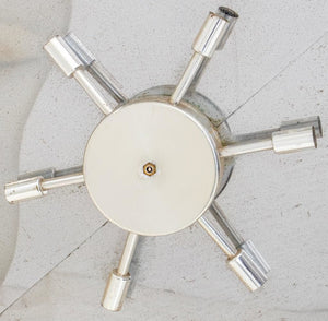 Space Age Modern Brass and Steel Flush-Mount Light (8952605999411)