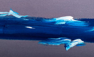 Signed Modern "Blue Wave I" Oil on Canvas (8907400315187)