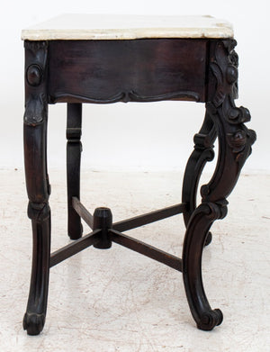Victorian Mahogany Console With Marble Top (8332283773235)