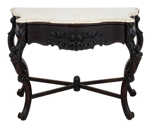 Victorian Mahogany Console With Marble Top