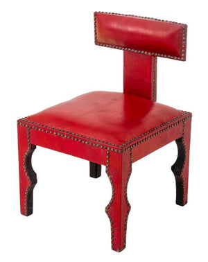 Ottoman Turkish Style Red Leather Covered Chair (8253383704883)