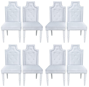 Hollywood Regency Button Tufted Dining Chairs, Set of 8 (8282050625843)