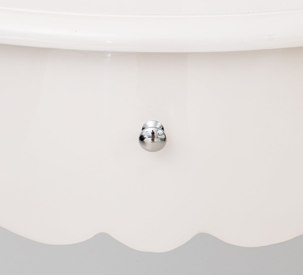 Hollywood Regency White Lacquer Vanity Table Desk Showplace