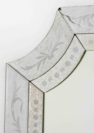 Venetian Style Etched and Faceted Mirror (8845952844083)