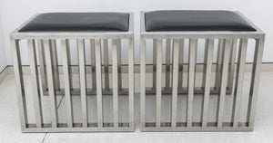 Modern Minimalist Stainless Steel Stools, Pair (8239917760819)