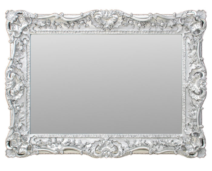 French Louis XV Rococo Style Silvered Mirror