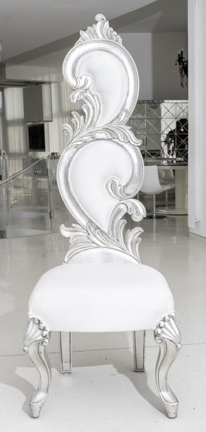 Fantasy Rococo Silvered Wood Side Chair, Pair (8240224338227)