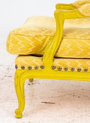 Louis XV Style Yellow Painted Upholstered Armchair (8311064625459)