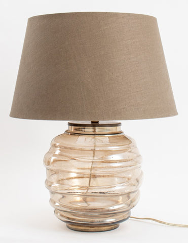 Modern Iridescent Glass Bowl Table Lamp