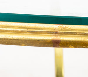 Brass and Glass Gueridon Side Table (8886682550579)