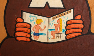 Xavier Cugat Reading Playboy Oil on Board (8907366007091)