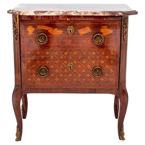 Louis XV Style Parquetry Two Drawer Commode (8512918126899)