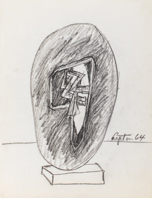 Seymour Lipton Sculpture Study Sketch, 1964 (8932234920243)
