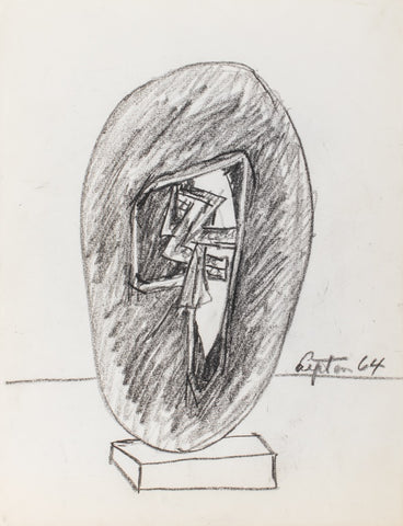 Seymour Lipton Sculpture Study Sketch, 1964