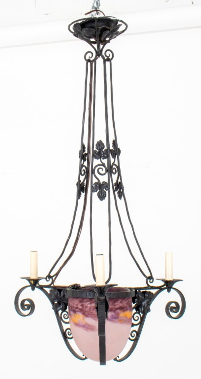 Art Deco Style Wrought Iron Hall Lantern