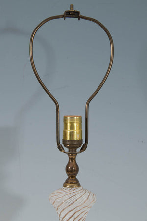 Italian Murano Glass “Latticino” Design Pair of Mid-Century Modern Lamps (6719597183133)