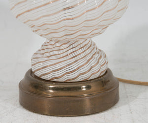 Italian Murano Glass “Latticino” Design Pair of Mid-Century Modern Lamps (6719597183133)