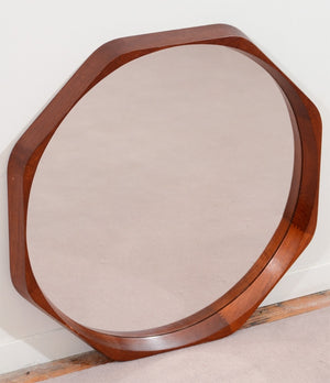 Danish Modern 1950s Mirror with Wooden Octagonal Frame (6719606325405)