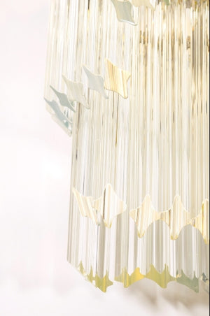 Italian Modern Venini Chandelier with Quatro Punta Glass Prisms (6719571296413)